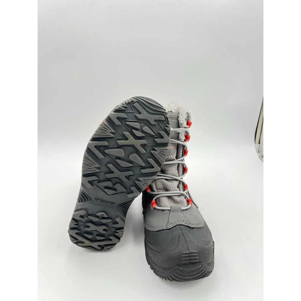 Columbia Omni-Heat Waterproof Winter Snow Boots Gray Orange Women's Size 8